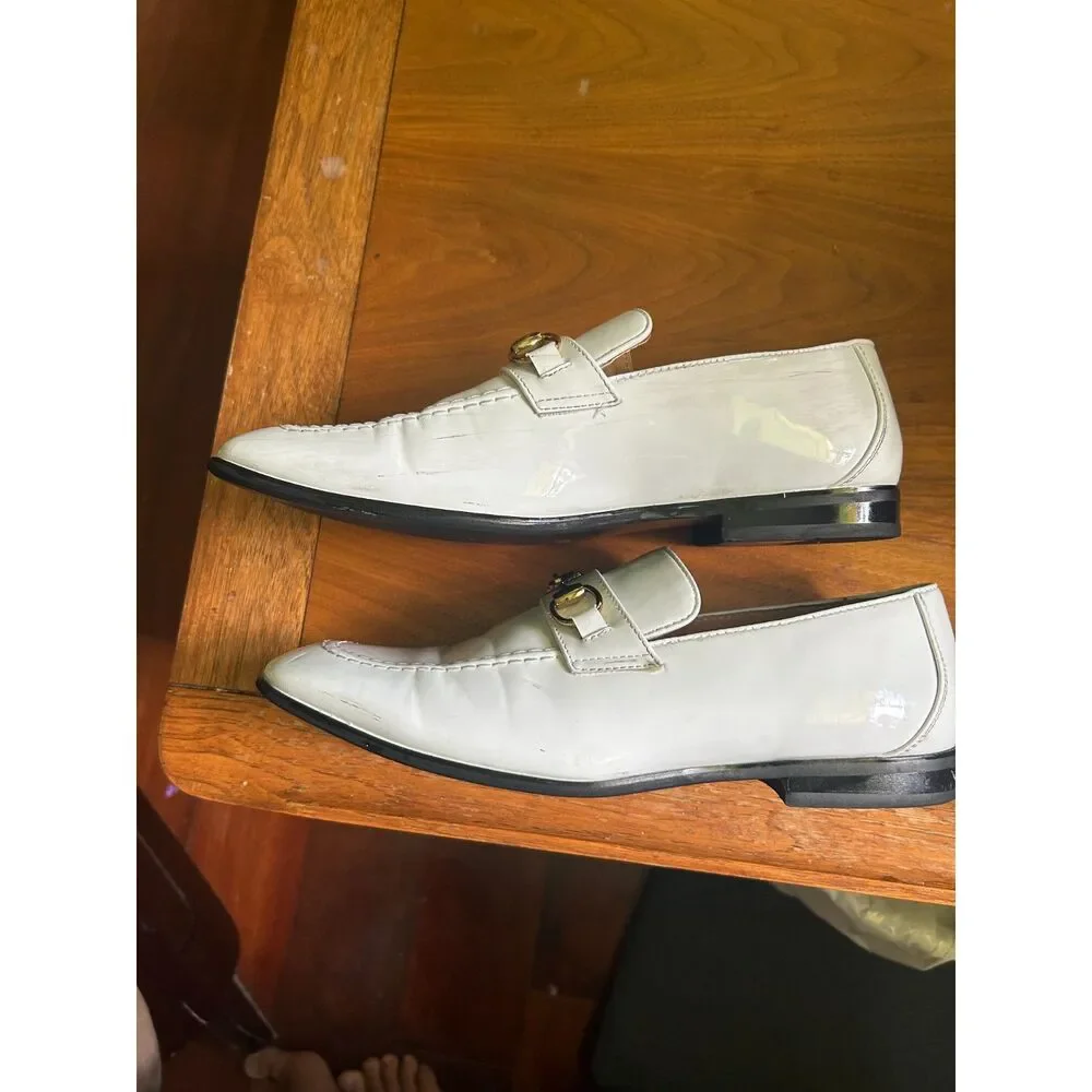 Masimo Men's White Glossy Loafers